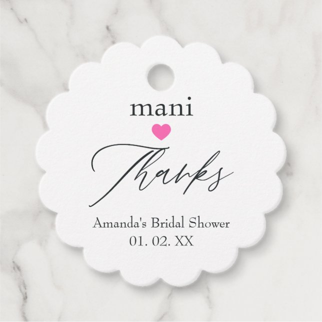 Dank der rosa Mantii Geschenkanhänger (Vorderseite)