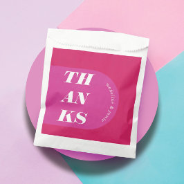 Dank des modernen Minimal Bright Pink Retro Arch Geschenktütchen