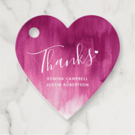 Dank dunkelrosa abstrakte Gastgeschenk Hochzeit-Ta Geschenkanhänger