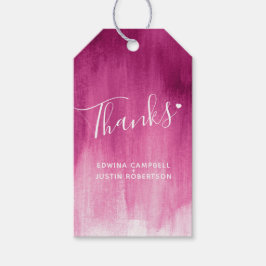 Dank dunkelrosa abstrakte Hochzeitsgeschenke Geschenkanhänger