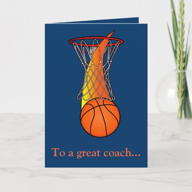 Dank eines Basketballtrainers für die Große Saison Dankeskarte (Vorderseite)