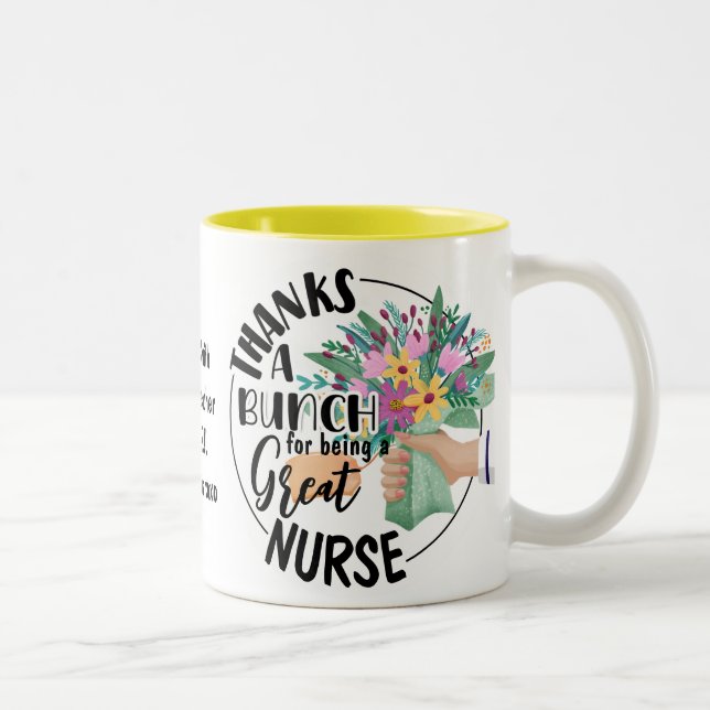 Dank eines Bunch Nurse Tasse Blumengeschenke (Rechts)