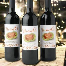 Dank fallkastanienherz Wasserfarbe Brauch Weinetikett