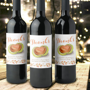 Dank fallkastanienherz Wasserfarbe Brauch Weinetikett