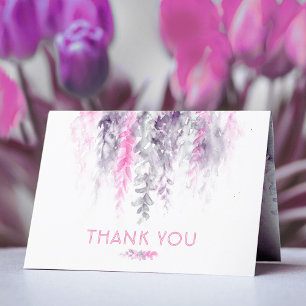 Dank floralen abstrakten Hochzeitsfeier pink indig Dankeskarte
