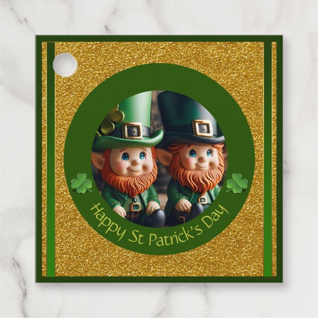 Dank FT von Miniature Leprechaun St Patrick's Day Geschenkanhänger (Vorderseite)