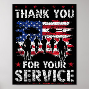 Dank Für Den Dienst Veteranen Militär Gedenktag Poster