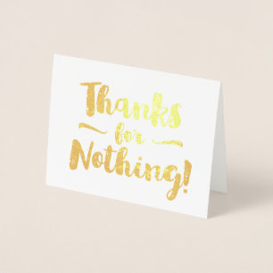 Dank für nichts extravagant folienkarte