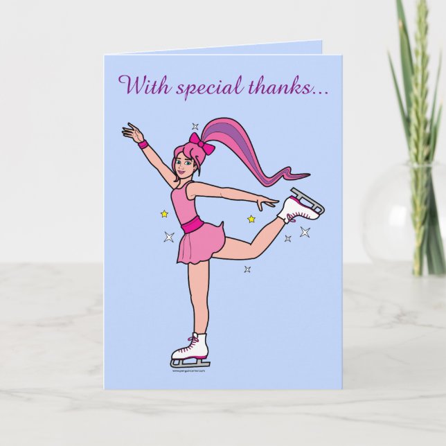 Dank Ice Skaten Coach Card Dankeskarte (Vorderseite)