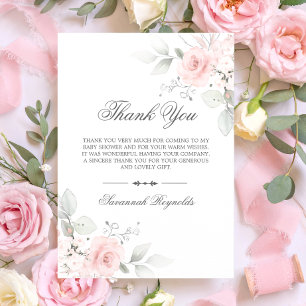 DANK IHNEN BABY SHOWER PINK FLORAL ROSE MIRL DANKESKARTE