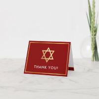 DANK IHNEN Bar mitzvah goldener Stern bordeauxrot