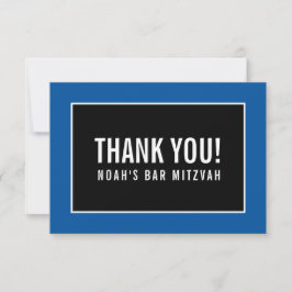 DANK IHNEN BAR MITZVAH minimalistisch schwarz köni Dankeskarte