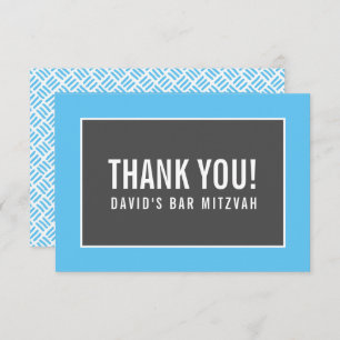 DANK IHNEN BAR MITZVAH minimalistisches Gitter bla Dankeskarte