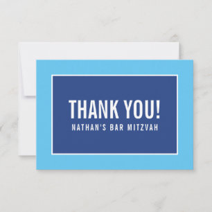 DANK IHNEN BAR MITZVAH moderne minimalistische kön Dankeskarte