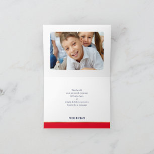 DANK IHNEN Bar mitzvah moderne Rotgoldkalligraphie Dankeskarte