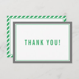 DANK IHNEN BAR MITZVAH Moderner Streifen nfl grün Dankeskarte
