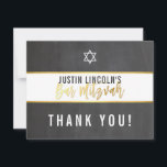 DANK IHNEN BAR MITZVAH Modernes Grauschalkpappgold Dankeskarte<br><div class="desc">per kat massard >>> kat@simplysweetPAPERIE.com << Eine einfache, stilvolle Art zu sagen, danke an Ihre Gäste für die Teilnahme an Ihrem EVENT-Setup als Vorlage ist es einfach für Sie, Ihre eigenen Details, oder drücken Sie die Schaltfläche Anpassen und Sie können hinzufügen oder ändern Text, Schriftart, Größen etc TIP: 1. Um...</div>