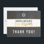 DANK IHNEN BAR MITZVAH Modernes Grauschalkpappgold Dankeskarte<br><div class="desc">per kat massard >>> kat@simplysweetPAPERIE.com << Eine einfache, stilvolle Art zu sagen, danke an Ihre Gäste für die Teilnahme an Ihrem EVENT-Setup als Vorlage ist es einfach für Sie, Ihre eigenen Details, oder drücken Sie die Schaltfläche Anpassen und Sie können hinzufügen oder ändern Text, Schriftart, Größen etc TIP: 1. Um...</div>