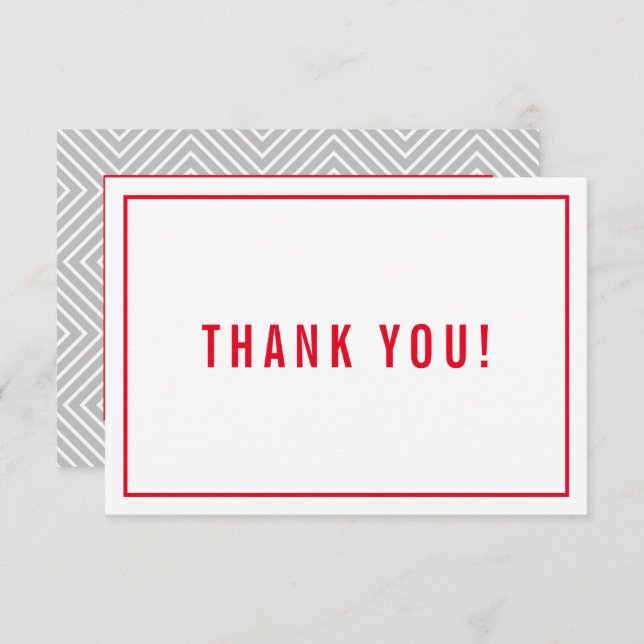 DANK IHNEN BAR MITZVAH Modernes, schlichtes Grau Dankeskarte (Vorne/Hinten)