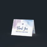 DANK IHNEN BAR MITZVAH Stern blau lila Aquarell Dankeskarte<br><div class="desc">per kat massard >>> kat@simplysweetPAPERIE.com << Eine einfache, stilvolle Art zu sagen, danke an Ihre Gäste für den Besuch Ihres Kindes BAR MITZVAH Setup als Vorlage ist es einfach für Sie, Ihre eigenen Daten hinzuzufügen, oder klicken Sie auf die Schaltfläche Anpassen und Sie können hinzufügen oder ändern Text, Schriftart, Größen...</div>