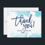 DANK IHNEN BEACHTEN handbuchstabierte Aqua Blue Aq Einladung<br><div class="desc">per kat massard >>> kat@simplysweetPAPERIE.com << Eine einfache, stilvolle Art zu sagen, danke an Ihre Gäste für den Besuch Ihres Kindes BAR MITZVAH Setup als Vorlage ist es einfach für Sie, Ihre eigenen Daten hinzuzufügen, oder klicken Sie auf die Schaltfläche Anpassen und Sie können hinzufügen oder ändern Text, Schriftart, Größen...</div>