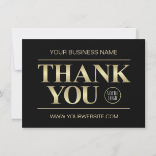 DANK IHNEN Business Black & Gold LOGO Dankeskarte