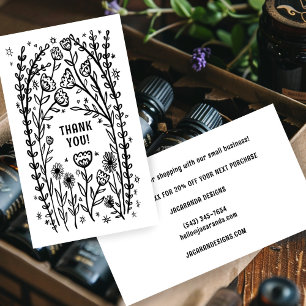 DANK IHNEN Code bestellen Elegante Wildblume Visitenkarte