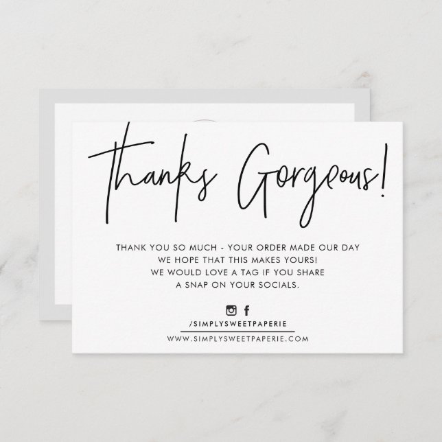 DANK IHNEN EINFÜGEN moderne lässige Biro-Business  Dankeskarte (Vorne/Hinten)