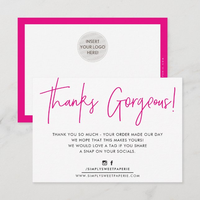 DANK IHNEN EINFÜGEN moderne lässige Biro-Business  Dankeskarte (Vorne/Hinten)