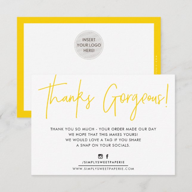 DANK IHNEN EINFÜGEN moderne niedliche Biro-Busines Dankeskarte (Vorne/Hinten)