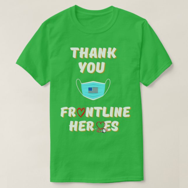 DANK IHNEN FRONTLINE HEROES AMERIKAN FLAG T-Shirt (Design vorne)