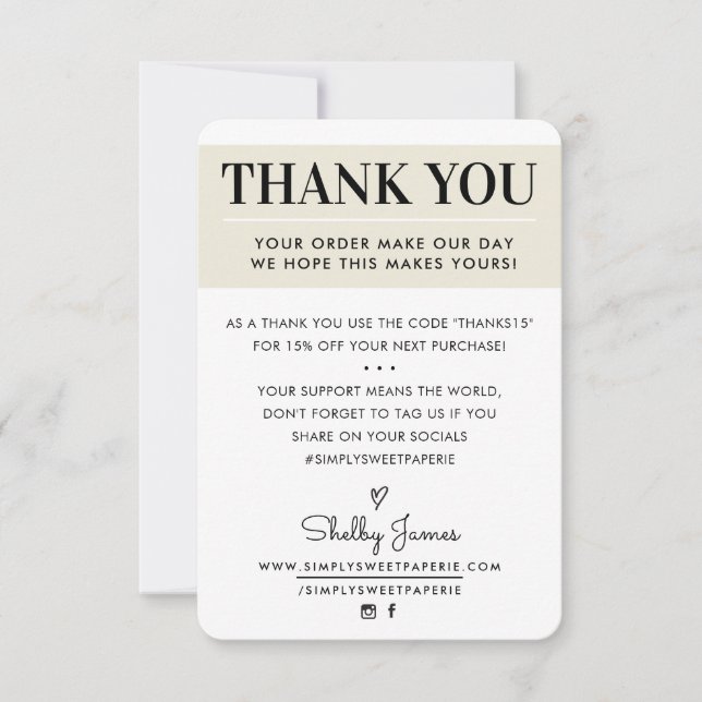 DANK IHNEN Geschäftsauftrag einfügen moderne Elfen Dankeskarte (Vorderseite)