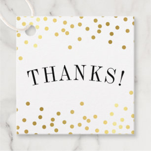 DANK IHNEN luxuriöse stilvolle goldene Konfetti Sp Geschenkanhänger