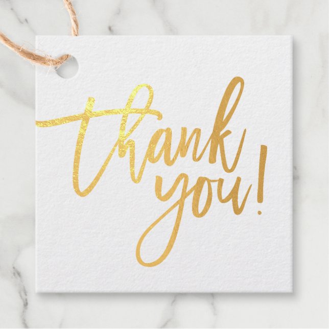 DANK IHNEN moderne handgeschriebene Schrift schrei Geschenkanhänger (Vorderseite)