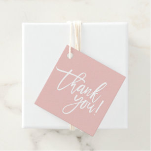 DANK IHNEN moderne handschrift weiß pink Geschenkanhänger