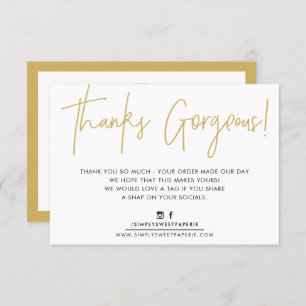 DANK IHNEN Modernes lässiges Biro-Business-Gold EI Dankeskarte