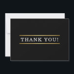 DANK IHNEN modernes Schwarz-weißes Gold schlicht Dankeskarte<br><div class="desc">von kat massage >>> kat@simplysweetPAPERIE.com <<< A Vielen Dank für Ihre besondere Veranstaltung oder Ihr besonderes Geschäft</div>