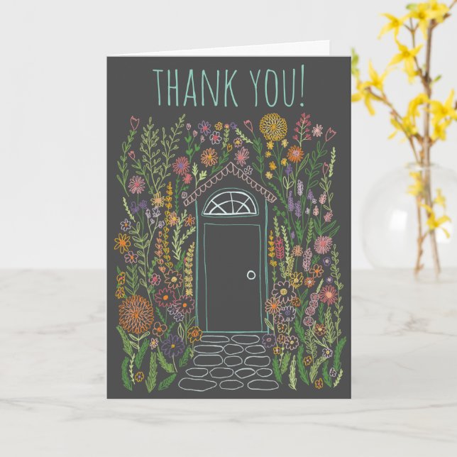 DANK IHNEN Sweet Garden Doodle farbenfroh Doodle Karte (Gelbe Blume)