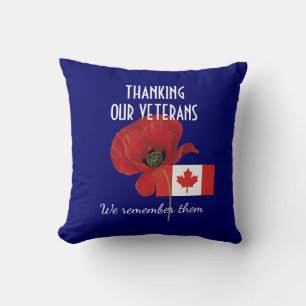 DANK IHNEN VETERANS Canada Poppy Kissen