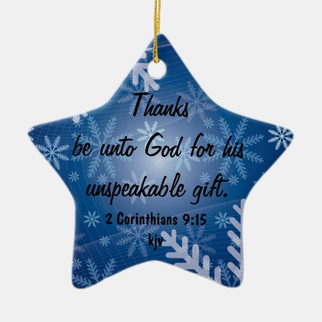 Dank ist zum Gott Keramik Ornament (Vorne)