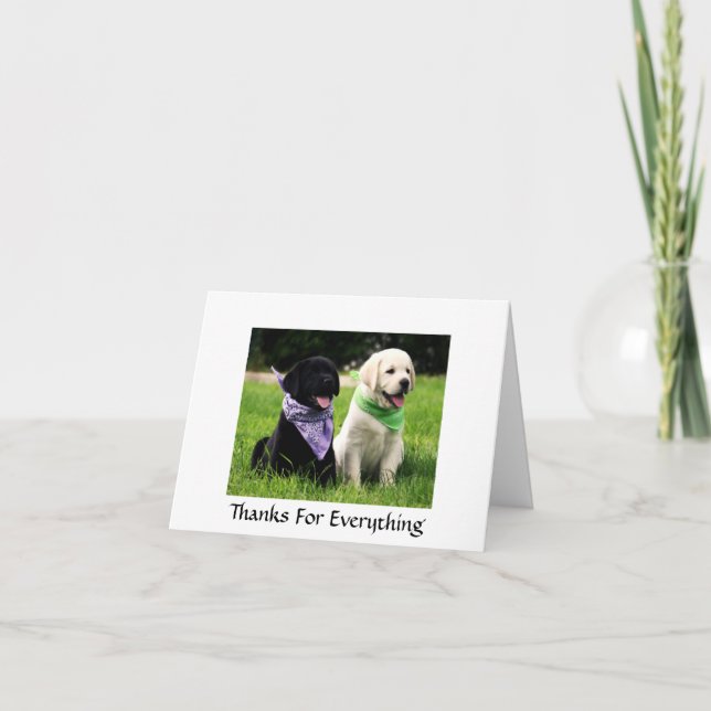 Dank Labrador Retriever Welpen Grußkarte Dankeskarte (Vorderseite)