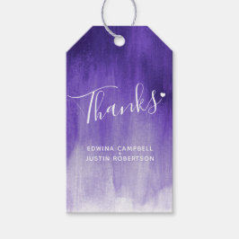 Dank lila abstrakter Hochzeitsmarken oder Geschenk Geschenkanhänger