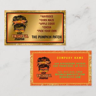 Dank Mama Autumn Text und Farbe anpassen Visitenkarte