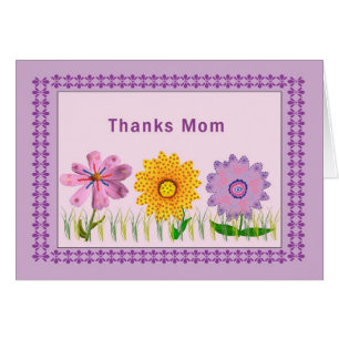 Dank Mama Card mit farbenfrohen dekorierten Blume