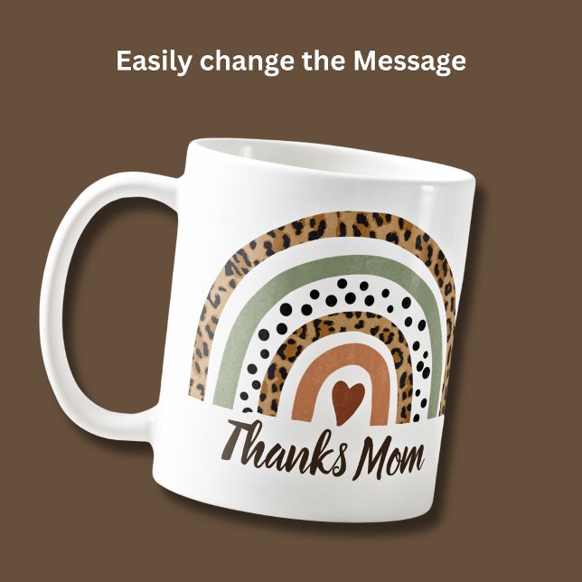 Dank Mama Leopard Spots Print Boho Rainbow Kaffeetasse (Von Creator hochgeladen)