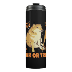 Dank Meme Cheems Halloween Dog Thermosbecher