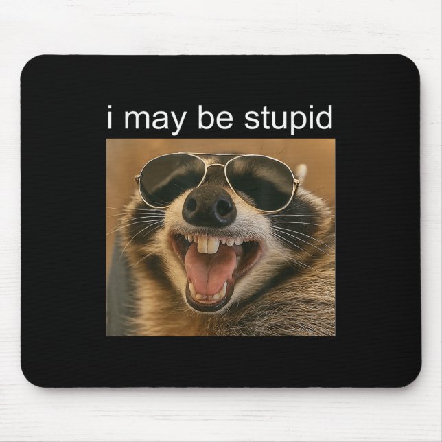 Dank Meme Gen-z Humo kann ich stupid Funny Raccoon Mousepad (Vorne)