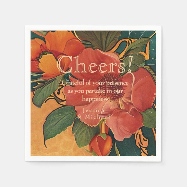 🌹 Dank Rose Romance: Jugendstil-Splendor Serviette (Vorderseite)