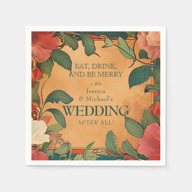 🌹 Dank Rose Romance: Jugendstil-Splendor Serviette (Vorderseite)