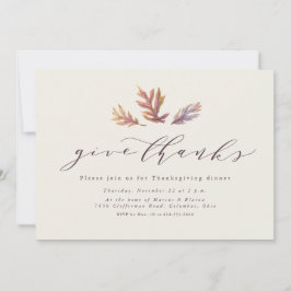 Dank schlichter eleganter Blätter Erntedank Einladung